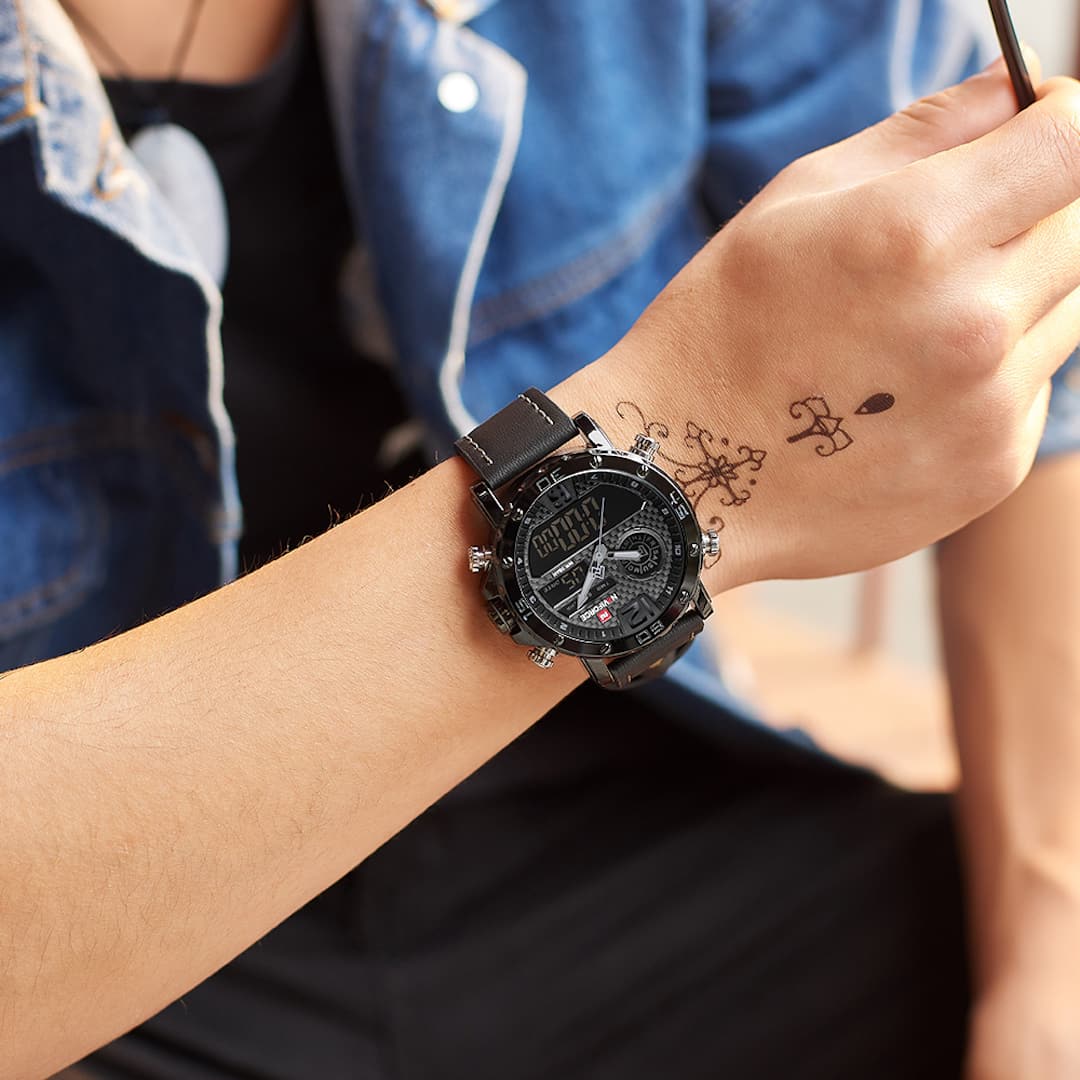 Moška ročna ura NaviForce Carbon Black