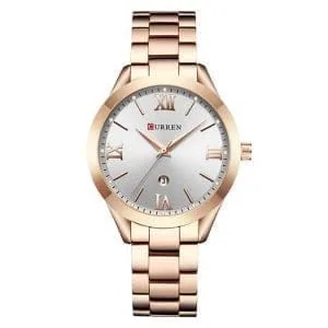 Ženska ročna ura Curren Blanche Rose Gold White z belo številčnico