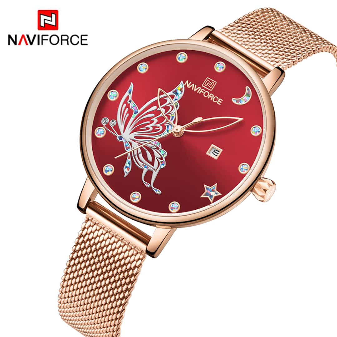 Ženska ročna ura NaviForce Butterfly Red