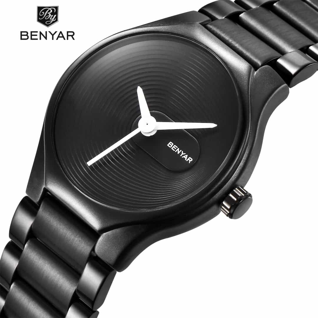 Ženska ročna ura Benyar Elegant White, kotni pogled.