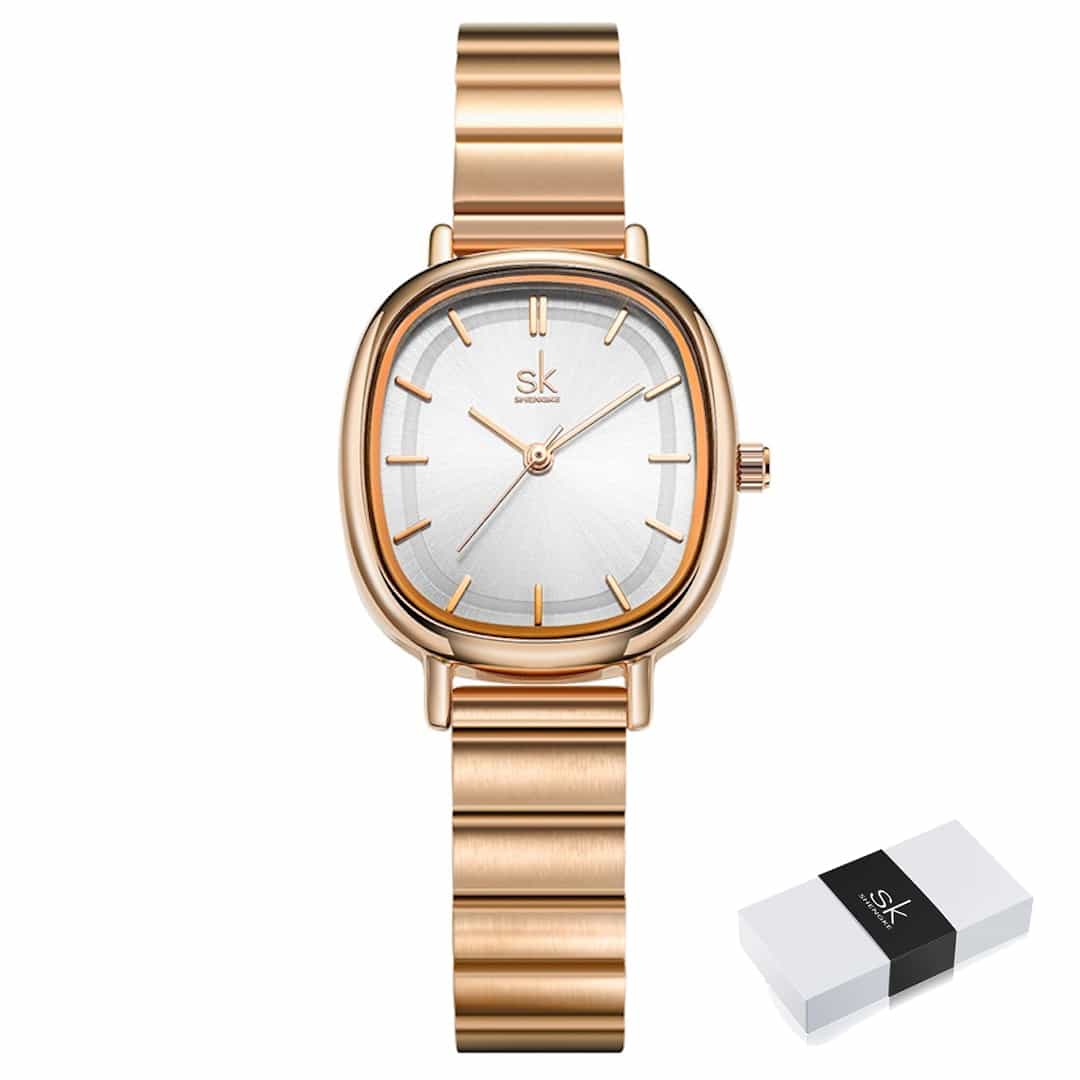 Ženska ročna ura SK Shengke Mystic Rose Gold - pogled spredaj.