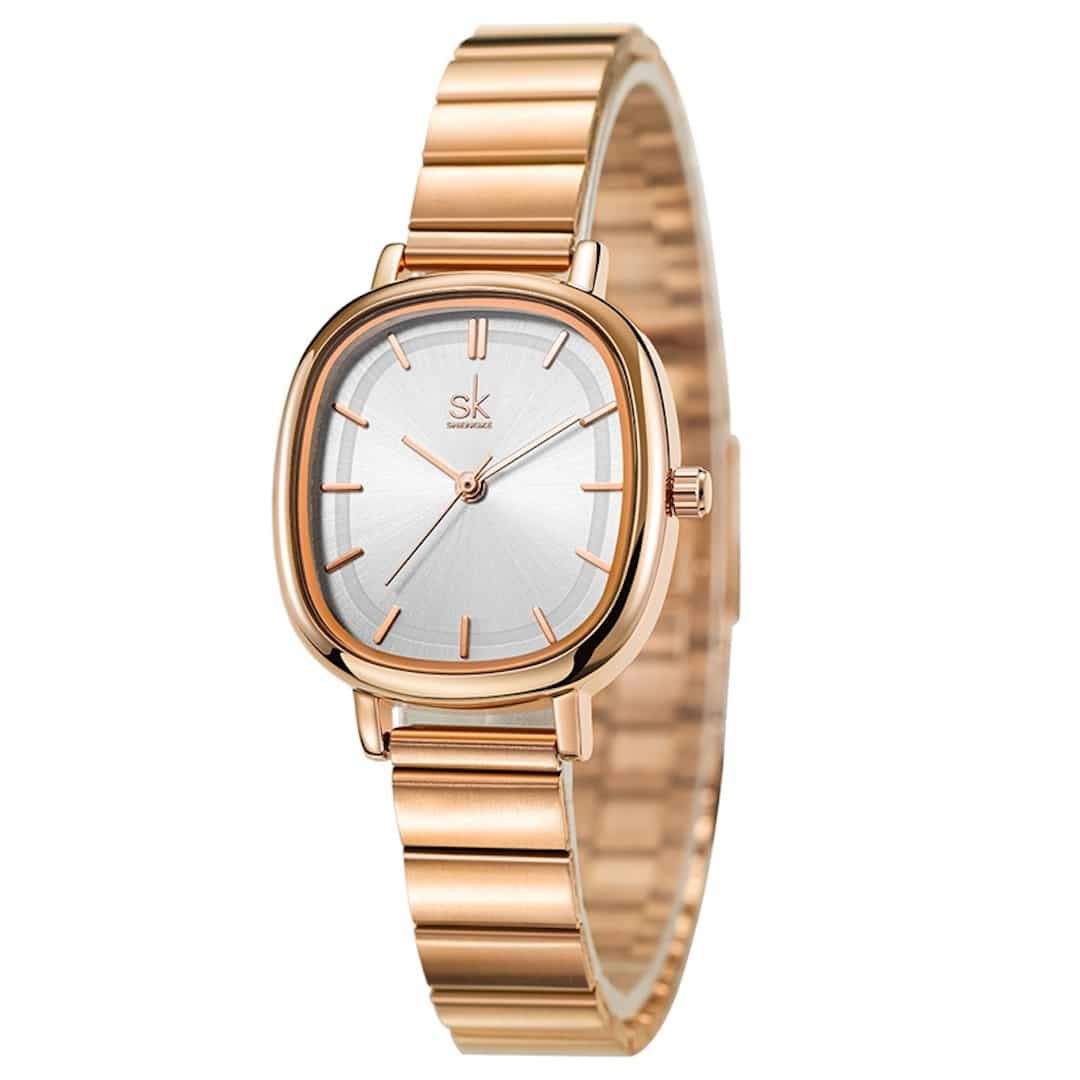 Ženska ročna ura SK Shengke Mystic Rose Gold - stranski pogled.