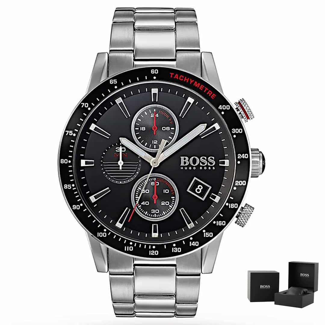 Moška ročna ura Hugo Boss Rafale 1513509 s kronografom in kovinskim paščkom.