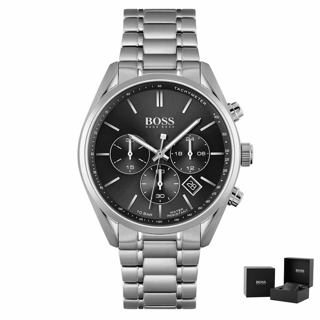 Moška ročna ura Hugo Boss Champion 1513871, srebrna s črno številčnico