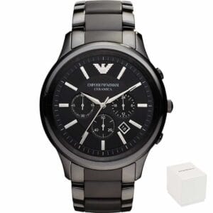 Moška ročna ura Emporio Armani AR1451 Ceramica s črno številčnico in kronografom