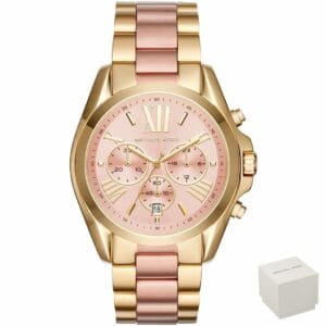 Ženska ročna ura Michael Kors Bradshaw MK6359 s kronografom in kovinskim rožnato-zlatim paščkom