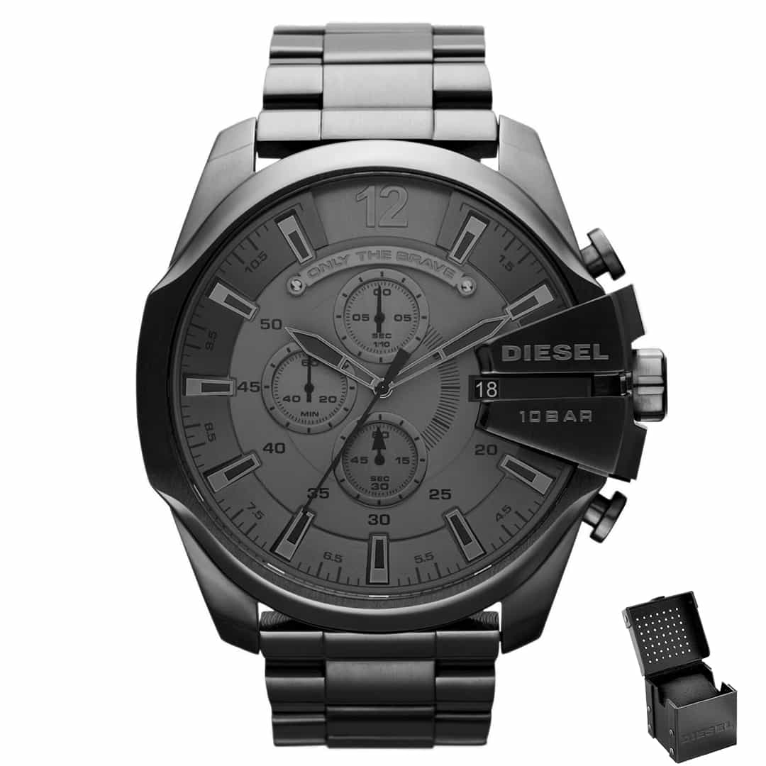 Moška ročna ura Diesel Mega Chief DZ4282 z jeklenim paščkom in originalno darilno škatlico