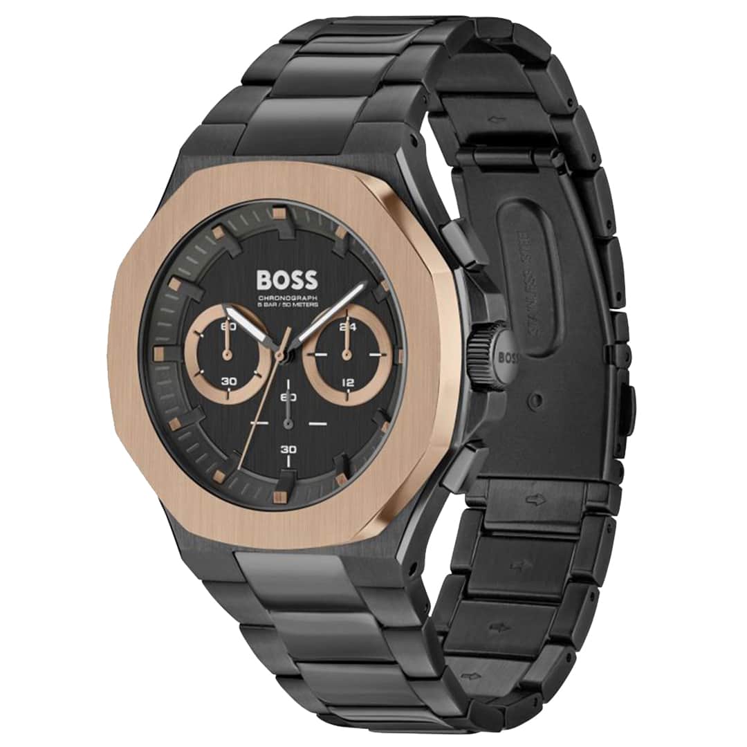 Hugo Boss Taper 1514090 – pogled iz kota s kovinsko zapestnico